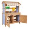 Natural Fir Wood Kids Mud Kitchen with Sunshade and 2 Gas Stoves